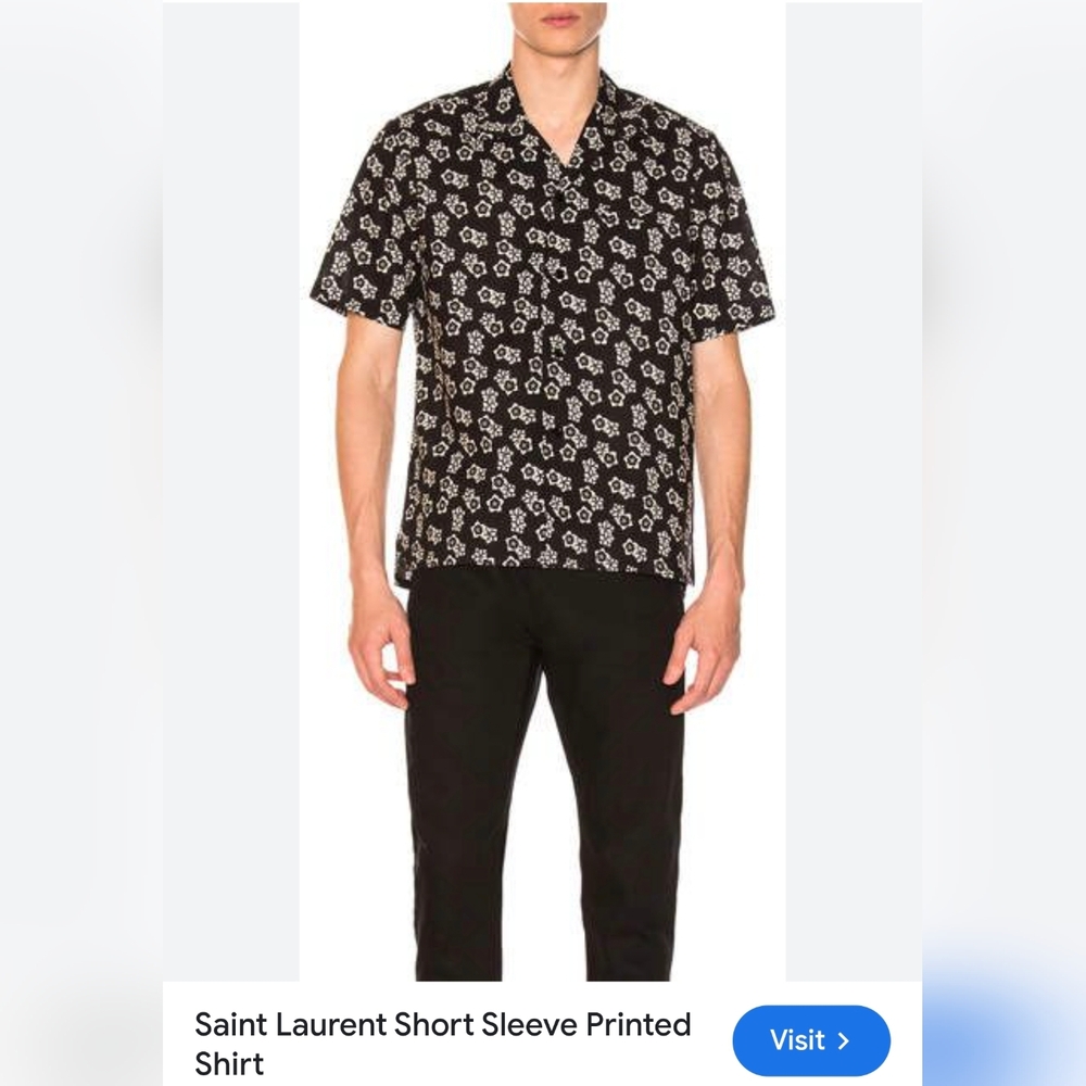 Saint laurent short sleeved printed shirt